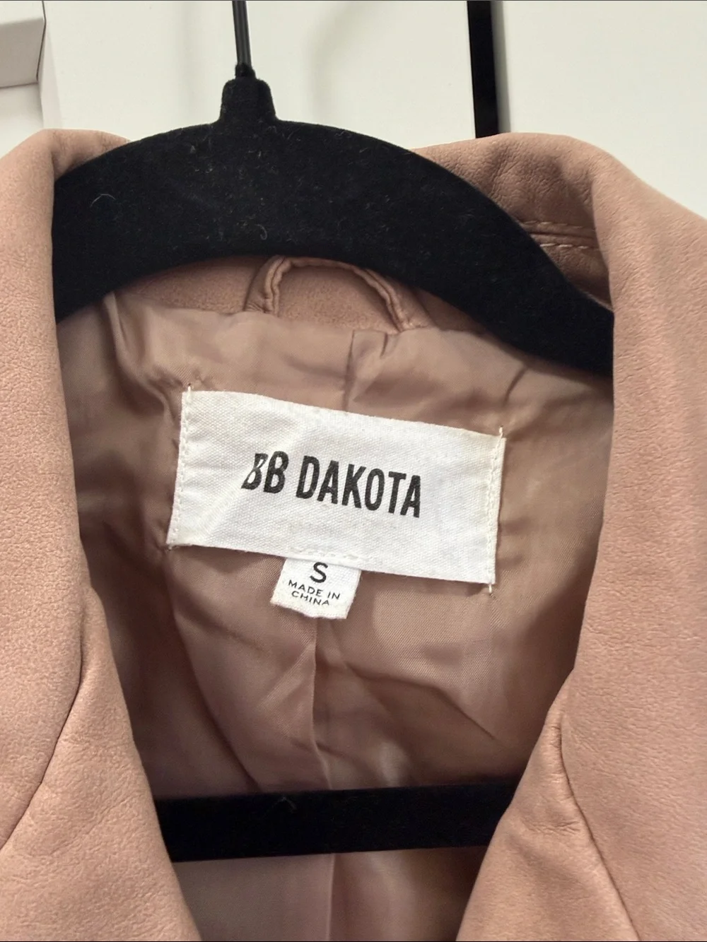 BB Dakota Dusty Mauve Suede Moto Jacket